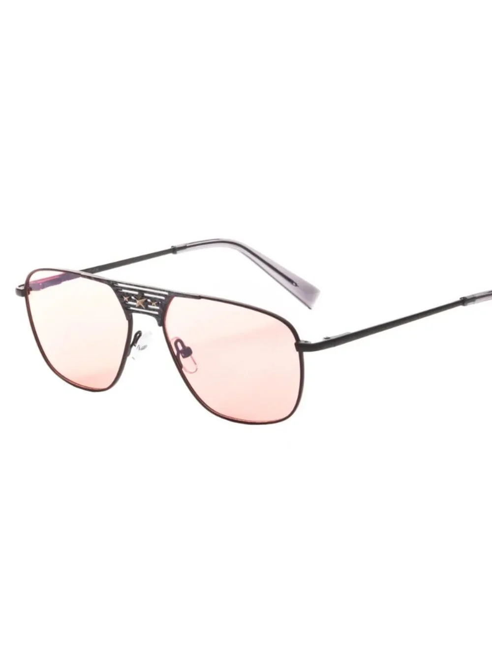 Elton John CONCORDE KBPAY Matte Gray Aviator Frame / Pink Lenses Sunglasses